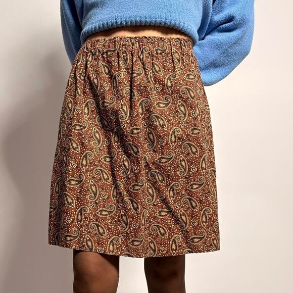 Vintage 70s Homemade Paisley Mini Skirt - Small - Picture 3 of 4